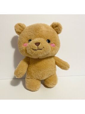 Kid Connection Teddy Bear Plush Tan Brown Stuffed Animal Big Head Soft Lovey 9”